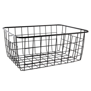 Draadmand 28x22x12,5cm mat zwart | 3 stuks