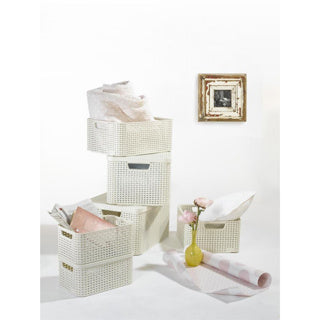 Load image into Gallery viewer, Curver style opbergmand met deksel 30l wit
