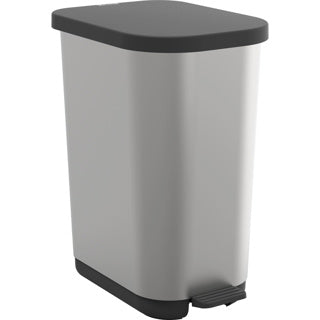 Rotho pedaalemmer ribo 35l zilver metallic