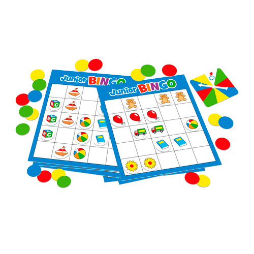 Load image into Gallery viewer, Tactic junior bingo - kinderspel - kleurrijk bingospel voor jonge kinderen - leer herkennen, zoeken en combineren - gezelschapsspel voor het hele gezin - 2 tot 6 spelers - vanaf 4 jaar
