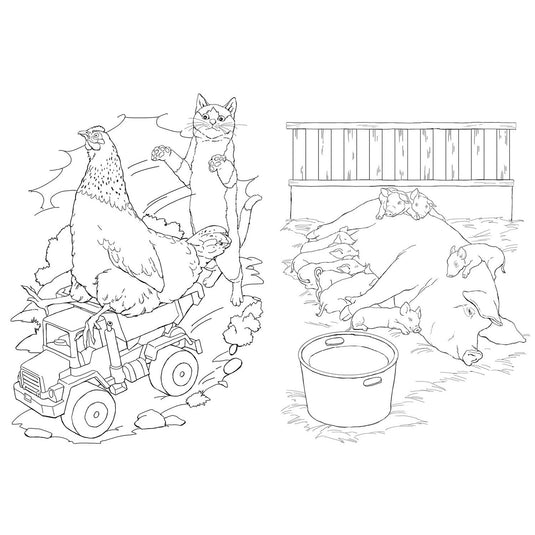 Selecta tactic boerderijdieren kleurboek - 48 pagina's - kleurboek voor kinderen - boerderij - vanaf 2 jaar