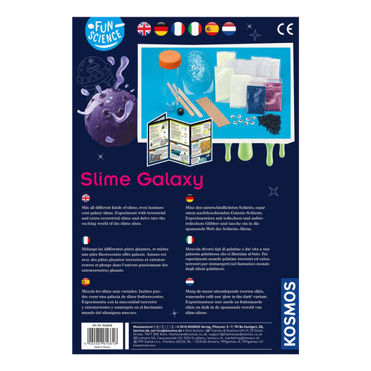 Kosmos slime galaxy – experimenteerset – maak je eigen kosmische slijm – met glitterpoeder en galactisch effect – slijm maken in ruimte-thema