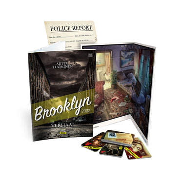 Tactic crime scene brooklyn 2002 – bordspel – misdaadspel – moderne stadszaak vol geheimen – diepgaand onderzoek en deductie – crime scene serie – game storm studio – 1 of meer spelers – vanaf 18 jaar