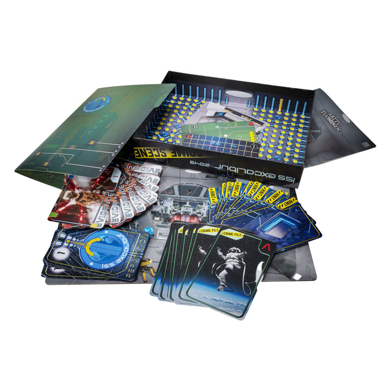 Load image into Gallery viewer, Tactic crime scene iss excalibur 2049 – bordspel – misdaadspel – futuristisch mysterie in de ruimte – diepgaand onderzoek en deductie – crime scene serie – game storm studio – 1 of meer spelers – vanaf 18 jaar
