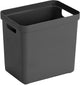 Sunware sigma home opbergbox 25l – 35x24,6x36,3 cm – antraciet – bpa-vrij plastic, stapelbaar (deksel apart verkrijgbaar) – stijlvolle opbergmand voor kinderkamer woonkamer