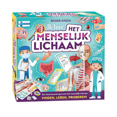 Tactic ik leer: het menselijk lichaam – bordspel – educatief - ontdek het menselijk lichaam en leer over anatomie – 2 tot 5 spelers – vanaf 7 jaar