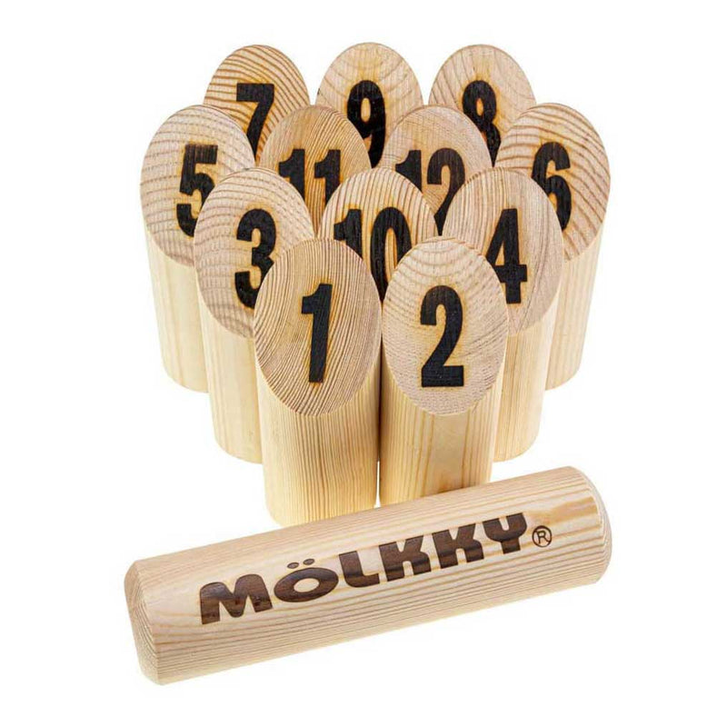 Load image into Gallery viewer, Selecta molkky go grenenhout werpspel met 12 kegels
