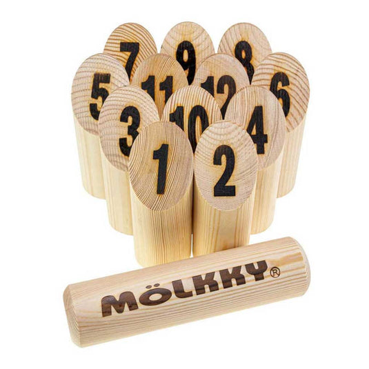 Selecta molkky go grenenhout werpspel met 12 kegels