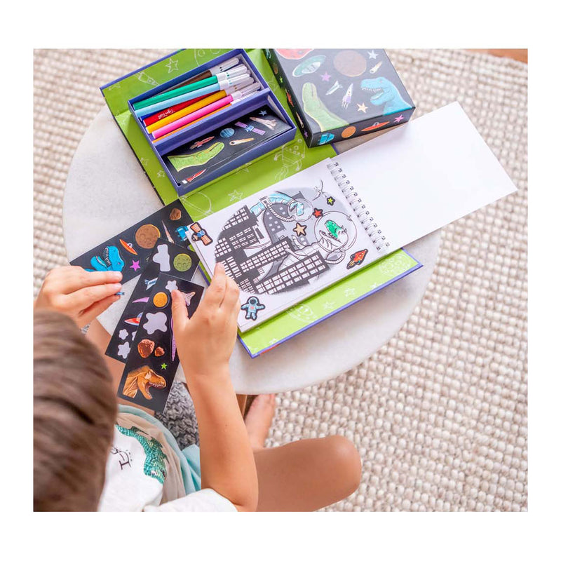 Load image into Gallery viewer, Selecta kleurset - dino's in de ruimte
