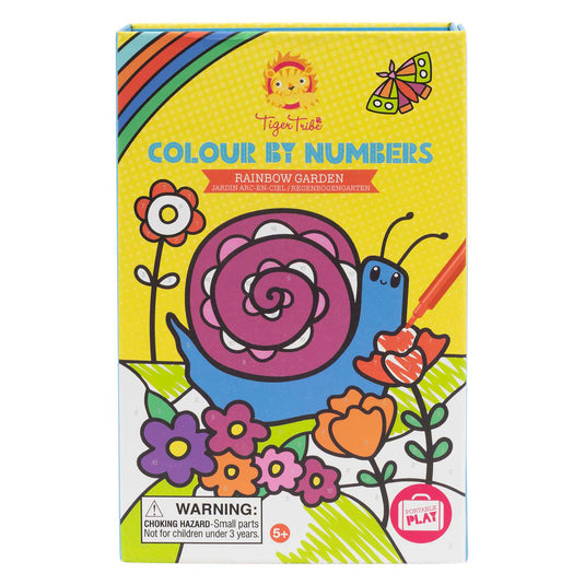 Tiger tribe kleurboek kleuren op nummer incl. stiften - regenboog tuin