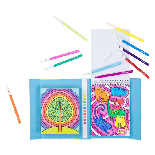 Tiger tribe kleurboek kleuren op nummer incl. stiften - regenboog tuin