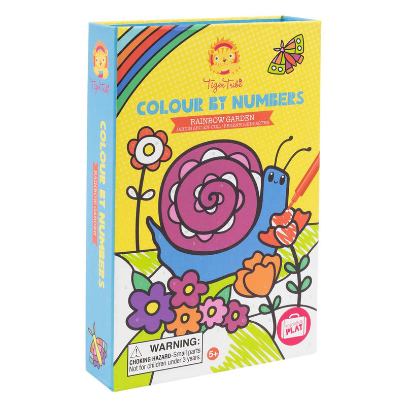 Load image into Gallery viewer, Tiger tribe kleurboek kleuren op nummer incl. stiften - regenboog tuin
