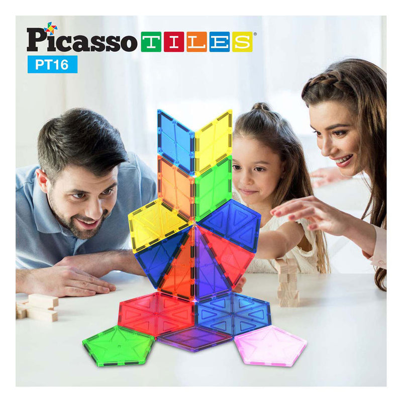 Load image into Gallery viewer, Picasso tiles tactic - constructiespeelgoed - magnetic tiles - magnetische tegels - geometry set - stem speelgoed - creatief bouwspeelgoed - 16-delig - vanaf 3 jaar
