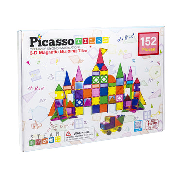 Picasso tiles tactic - constructiespeelgoed - magnetic tiles - magnetische tegels - blocks and mirrors set - stem speelgoed - creatief bouwspeelgoed - 152 delig - vanaf 3 jaar
