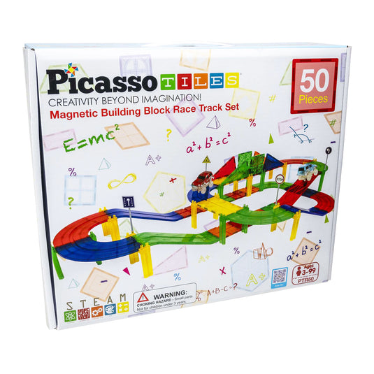Selecta picassotiles race track - magnetische bouwtegels, 50dlg.