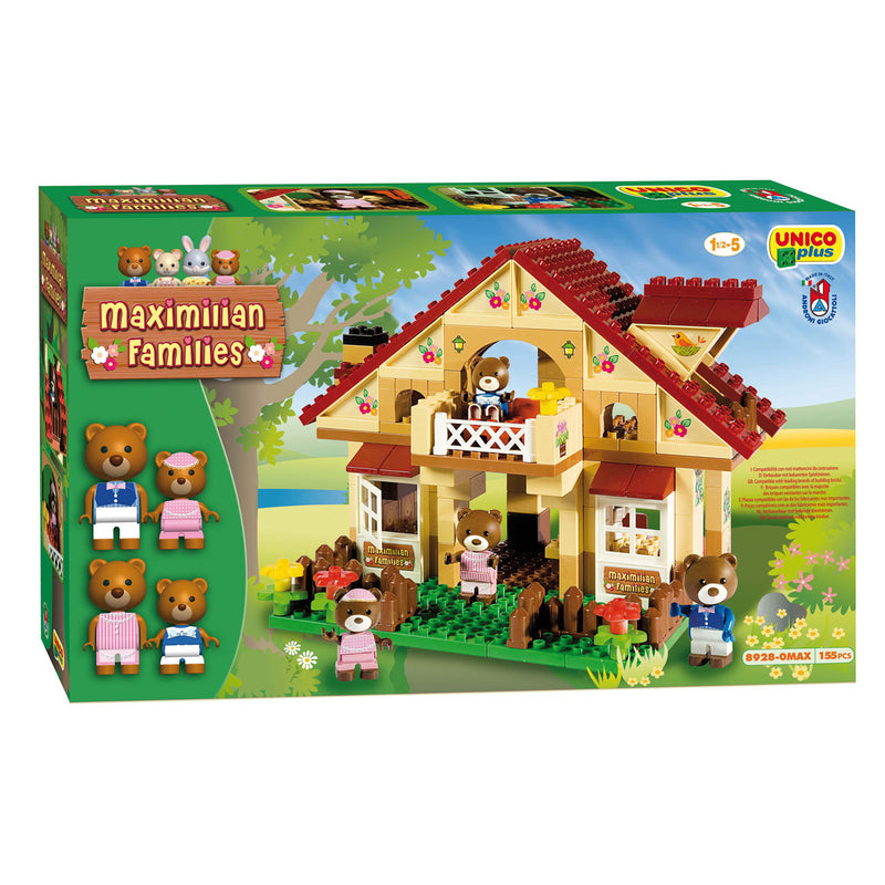 Load image into Gallery viewer, Androni unico bouwstenen huis maximilian families 155-delig speelgoedset.
