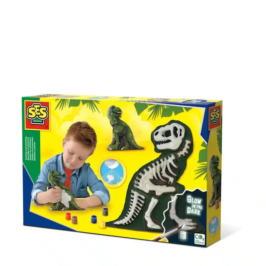 Ses gieten en schilderen van t rex dinosaurus skelet glow in the dark
