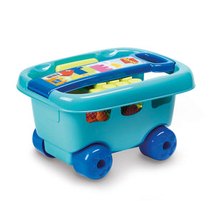 Abrick ecoiffier bouwblokken in opbergwagen - 30dlg.