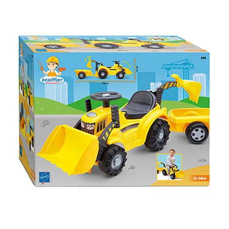 Load image into Gallery viewer, Ecoiffier looptractor met voorlader en wagen
