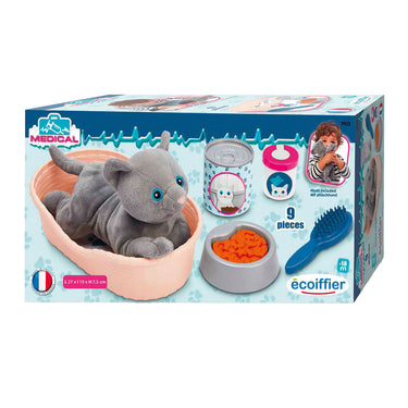 Écoiffier ecoiffier medical knuffel kat met kattenmand speelset - 9dlg.
