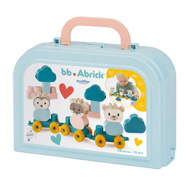 Abrick ecoiffier bb dierentrein beer met bouwblokken in koffer - 28dlg.