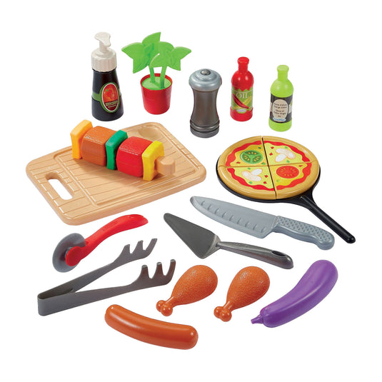 Écoiffier ecoiffier zomer keuken met barbecue en pizzaoven - 27dlg.