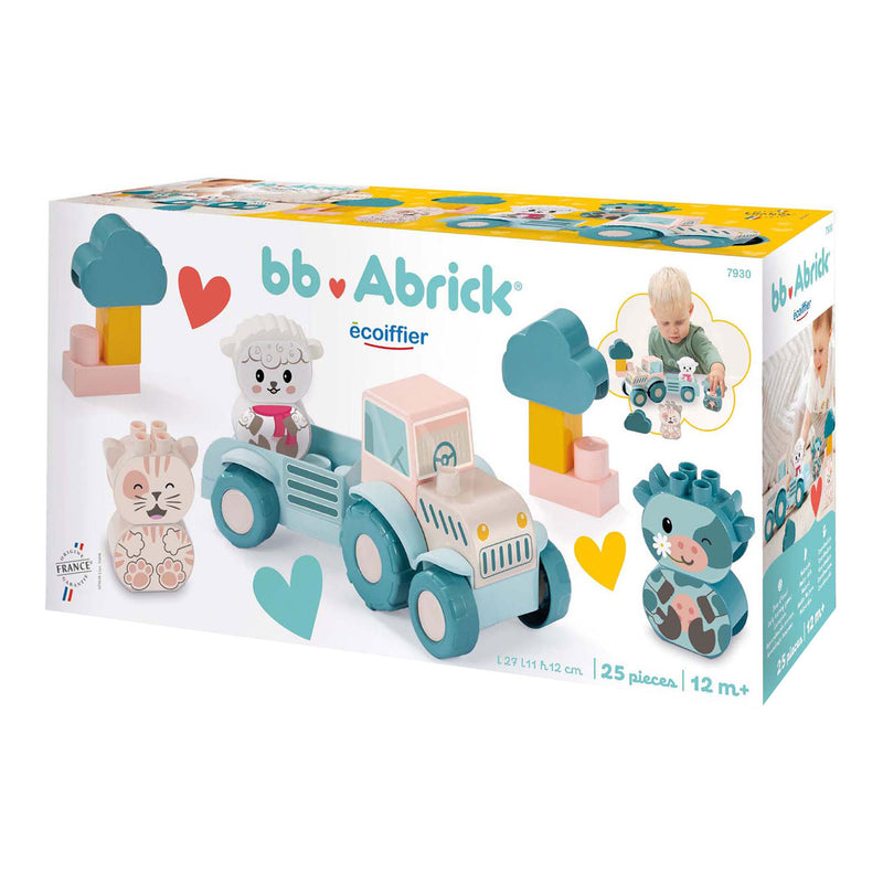 Load image into Gallery viewer, Abrick ecoiffier bb baby mijn eerste tractor met grappige dieren - 25dlg.
