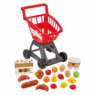 Ecoiffier 100% chef winkelwagen met boodschappen