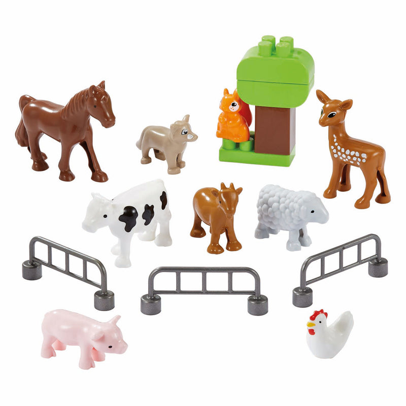 Load image into Gallery viewer, Ecoiffier abrick koffer met boerderijdieren - 16dlg.
