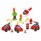 Ecoiffier abrick koffer met brandweerwagens - 40dlg.