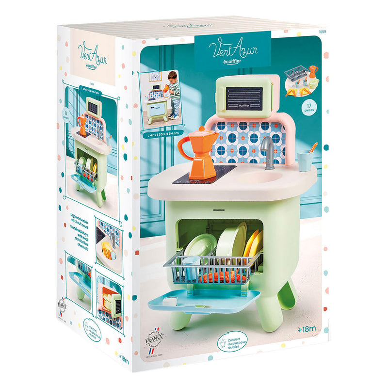 Load image into Gallery viewer, Ecoiffier eociffier vert azur saliekleurige keuken - 17dlg.
