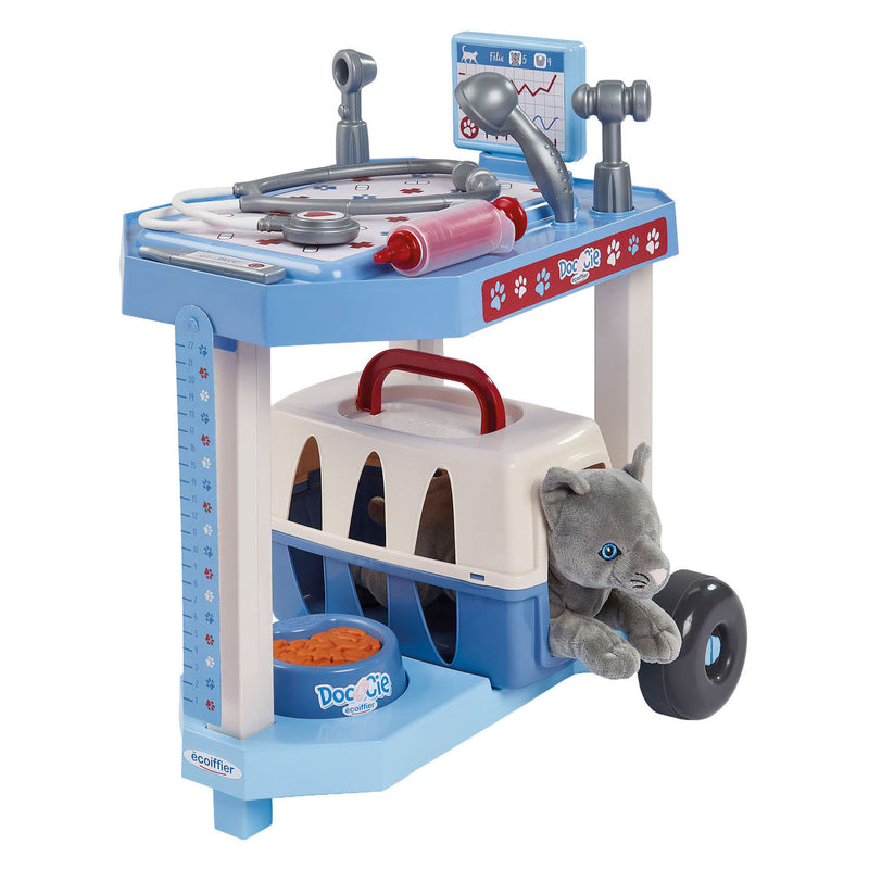 Load image into Gallery viewer, Ecoiffier doc cie dierenartsen trolley met kat - 14dlg.
