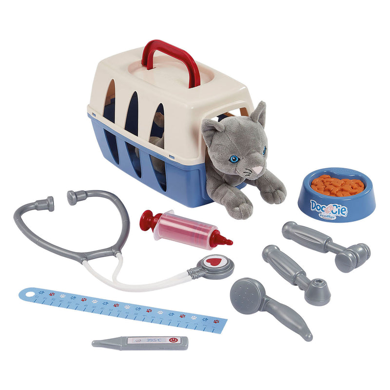 Load image into Gallery viewer, Ecoiffier doc cie dierenartsen trolley met kat - 14dlg.
