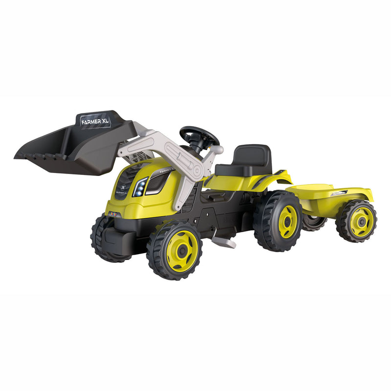 Load image into Gallery viewer, Smoby farmer max traptractor met trailer groen
