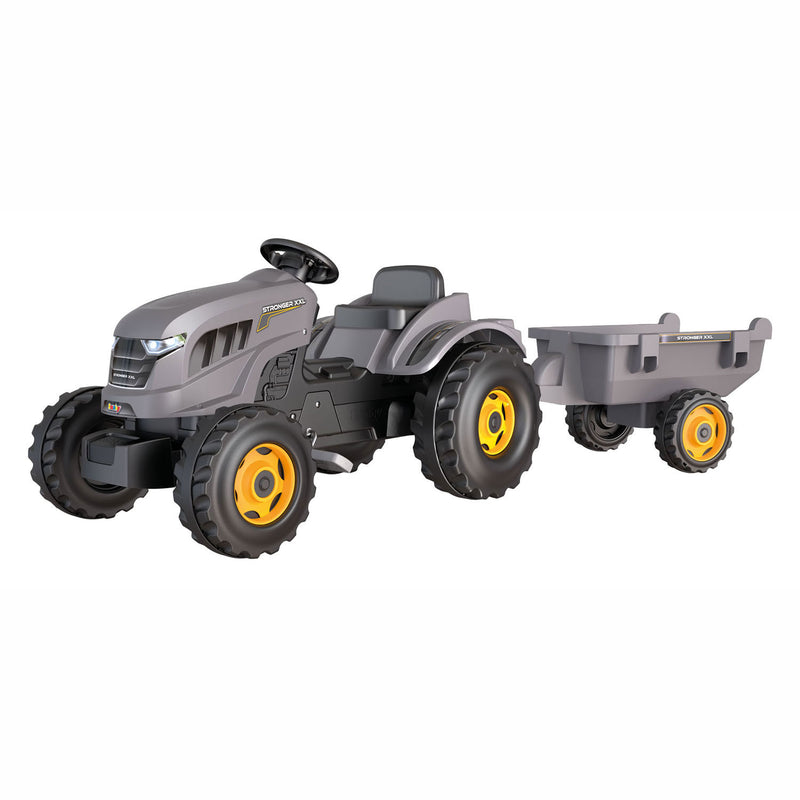 Load image into Gallery viewer, Smoby stronger xxl traptractor met trailer grijs
