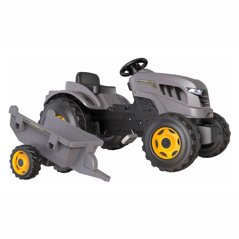 Load image into Gallery viewer, Smoby stronger xxl traptractor met trailer grijs
