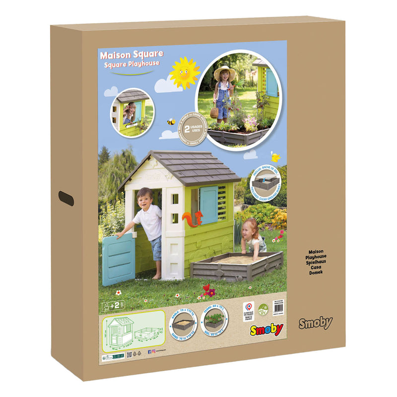 Load image into Gallery viewer, Smoby square speelhuis met zandbak
