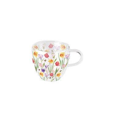 Ambiente dubbelwandig glas 0.2 l flowers in spring