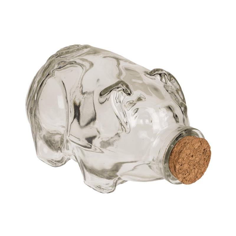 Load image into Gallery viewer, Out of the blue voorraadpot varken glas met kurk 14x8cm

