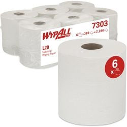 Poetsdoekjes wypall l20 airflex 2-laags wit pak 6 stuks