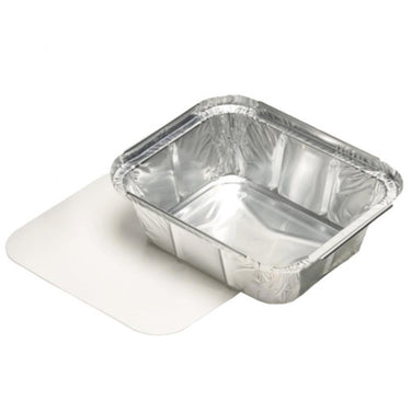 Papstar take-away aluminium schalen 500ml met kartonnen deksel pak a 10st