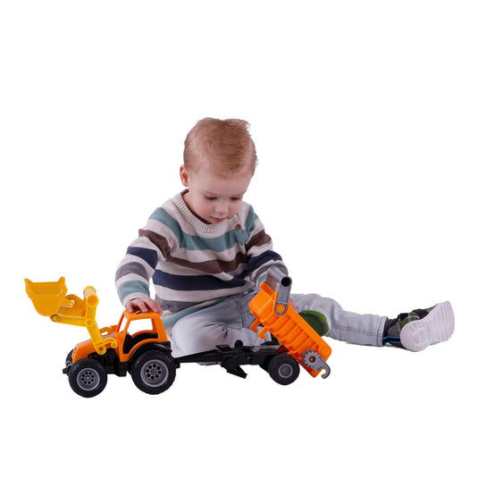 Cavallino tractor met voorlader en aanhanger