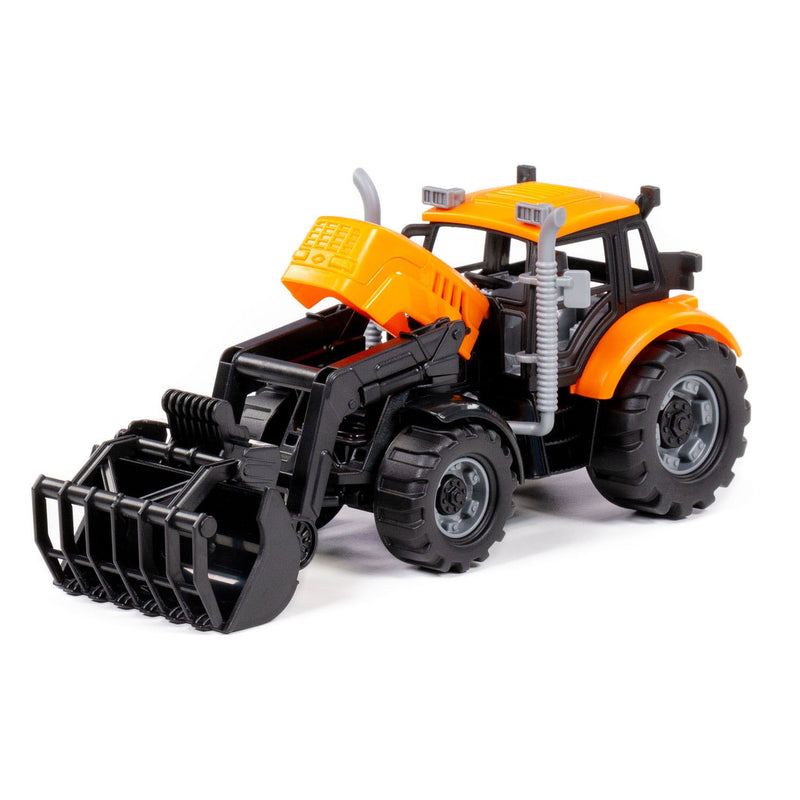 Load image into Gallery viewer, Cavallino tractor met lader geel, schaal 1:32
