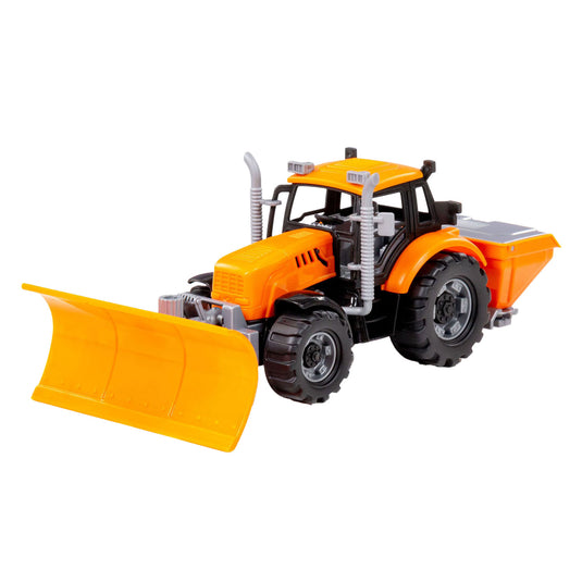 Cavallino tractor met sneeuw ploeg geel, schaal 1:32