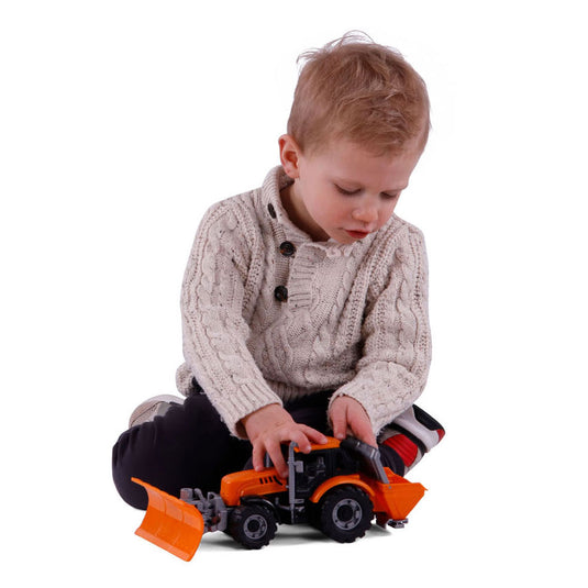 Cavallino tractor met sneeuw ploeg geel, schaal 1:32