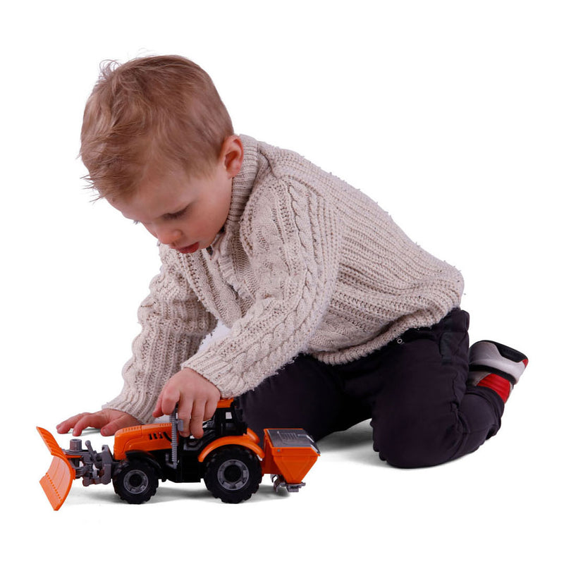Load image into Gallery viewer, Cavallino tractor met sneeuw ploeg geel, schaal 1:32
