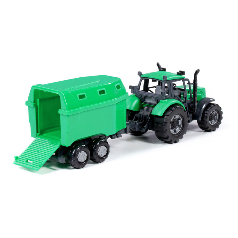 Load image into Gallery viewer, Cavallino tractor met paardentrailer groen, schaal 1:32

