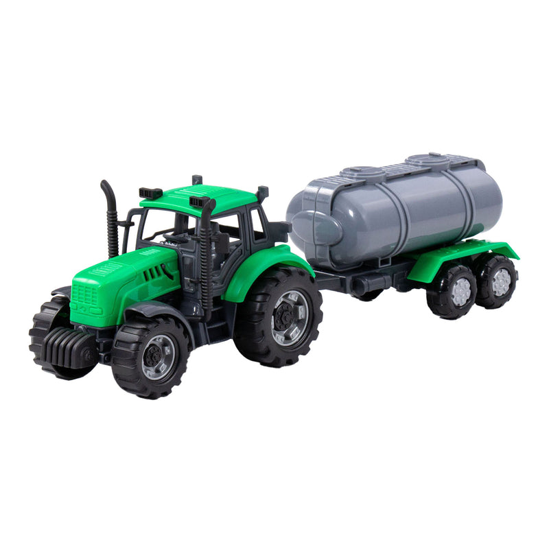 Load image into Gallery viewer, Cavallino tractor met tankwagen groen, schaal 1:32
