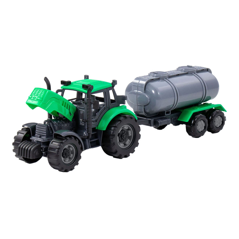 Load image into Gallery viewer, Cavallino tractor met tankwagen groen, schaal 1:32
