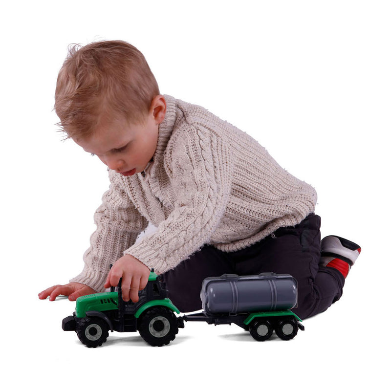 Load image into Gallery viewer, Cavallino tractor met tankwagen groen, schaal 1:32
